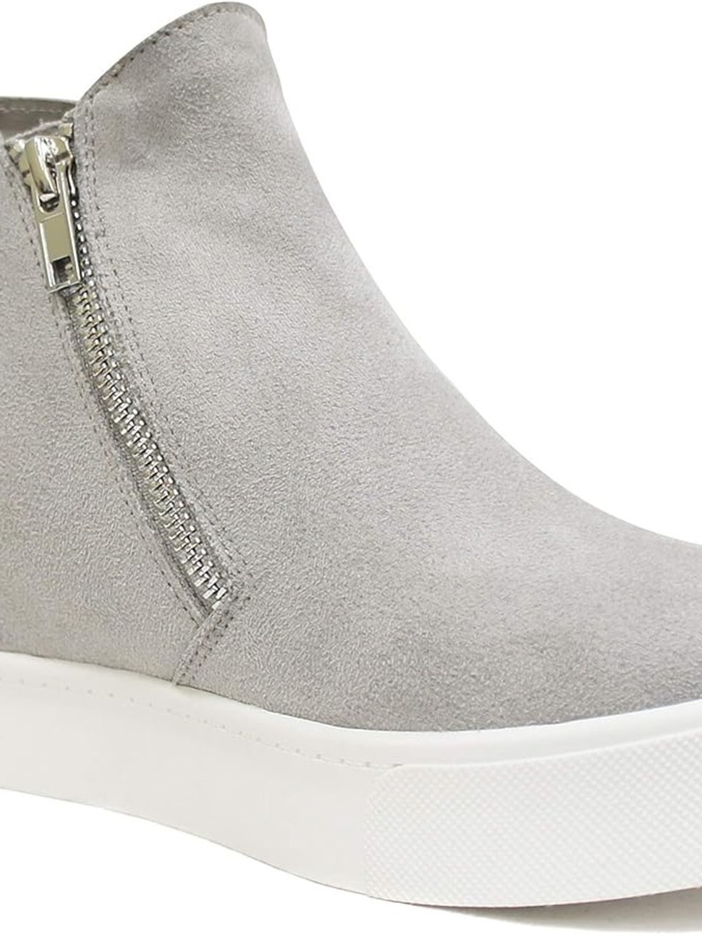 Soda Light Gray Suede Wedge Sneaker